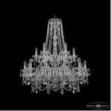 Подвесная люстра Bohemia Ivele Crystal 1411/12+6/300/h-93/2d Ni