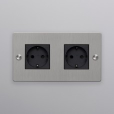 Розетка Buster and Punch 2G Schuko Type F steel