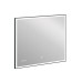 Зеркало Cersanit LED 011 Design 100x80 см, с подсветкой, часы, металлическая рамка, прямоугольное