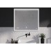 Зеркало Cersanit LED 011 Design 100x80 см, с подсветкой, часы, металлическая рамка, прямоугольное