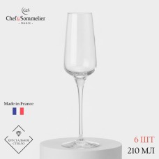 Набор фужеров для шампанского Chef&Sommelier SUBLYM, 210 мл, хрустальное стекло, 6 шт.
