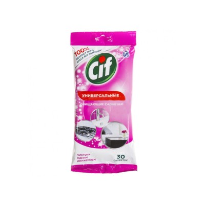 Влажные салфетки Cif, для очищения поверхностей, 30 шт.