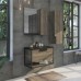 Тумба-умывальник COMFORTY «Бонн-75» цвет дуб тёмный, с раковиной COMFORTY 75E чёрный матовый