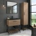 Тумба-умывальник COMFORTY «Бредфорд-75», дуб темный с раковиной COMFORTY 75E, черная матовая   51475