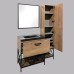 Тумба-умывальник COMFORTY «Бредфорд-75», дуб темный с раковиной COMFORTY 75E, черная матовая   51475