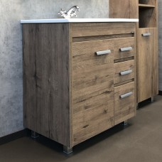 Тумба-умывальник COMFORTY «Марио-75» цвет дуб темный, с раковиной Quadro 75