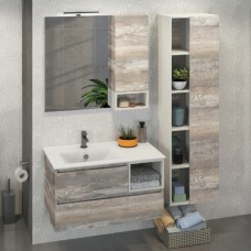 Тумба-умывальник COMFORTY «Турин-90L» дуб бежевый с раковиной COMFORTY 9090EL