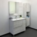 Тумба-умывальник COMFORTY «Верона-90», дуб белый с раковиной Quadro 90