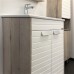 Тумба-умывальник Comforty «Клеон-60Н», белый дуб дымчатый, с раковиной Quadro 60