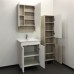 Тумба-умывальник Comforty «Клеон-60Н», белый дуб дымчатый, с раковиной Quadro 60