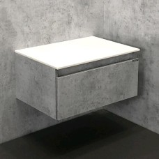 Тумба подвесная Comforty Осло 60, цвет белый/бетон светлый