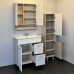 Зеркало шкаф Comforty Клеон 75 для ванной комнаты, цвет белый/дуб дымчатый