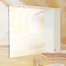 Зеркало шкаф Comforty Сочи 100 для ванной, 82х100х15.5 см, цвет белый