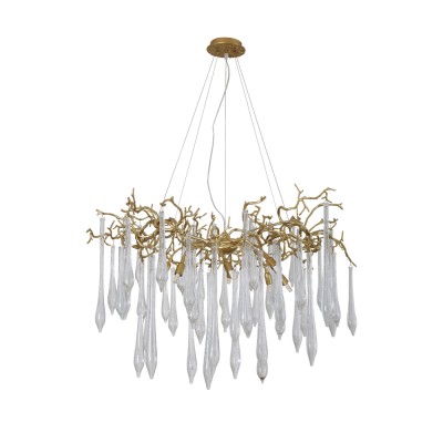 Подвесная люстра Crystal Lux Reina REINA SP8 D1000 GOLD PEARL
