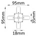 Соединитель X-образный (однофазный) Crystal Lux CLT 0.211 CLT 0.211 04 WH