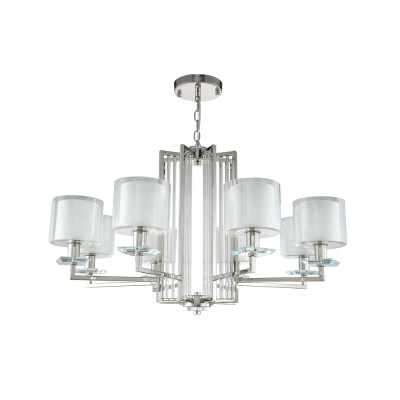 Подвесная люстра Crystal Lux Nicolas NICOLAS SP-PL8 NICKEL/WHITE