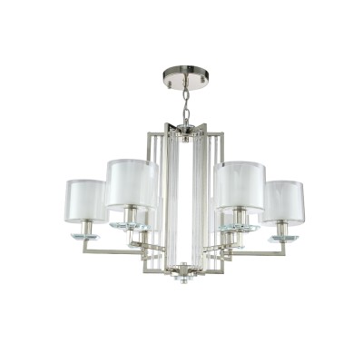 Подвесная люстра Crystal Lux Nicolas NICOLAS SP-PL6 NICKEL/WHITE