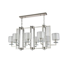 Подвесная люстра Crystal Lux Nicolas NICOLAS SP8 L1000 NICKEL/WHITE