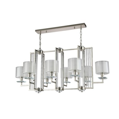 Подвесная люстра Crystal Lux Nicolas NICOLAS SP8 L1000 NICKEL/WHITE