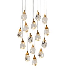 Подвесной светильник Delight Collection Crystal rock II 9701P/15R brass