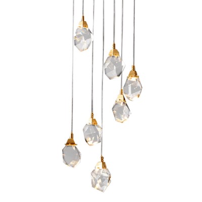 Подвесной светильник Delight Collection Crystal rock 7 gold