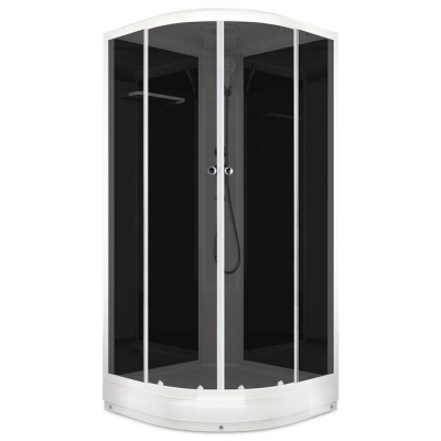 Душ.кабина DOMANI-Spa Delight 88, поддон 15 см, черные стенки, 80х80 см, тонированная