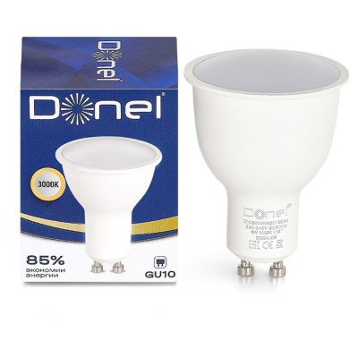 Лампа светодиодная Donel DN03 GU10 9Вт 3000K DN03004W9GU10Dim