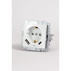 Розетка с/з зарядка (Type C+USB) ELBI Zena Vega 609-015600-334