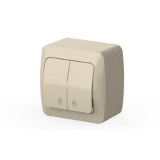 Переключатель двухклавишный ELBI Alsu 504-010300-211