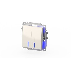 Выключатель двухклавишный с подсветкой ELBI Zena Vega 609-010200-203