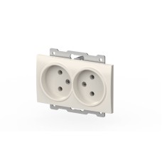 Розетка двухместная без заземления ELBI Zena Vega 609-010200-908