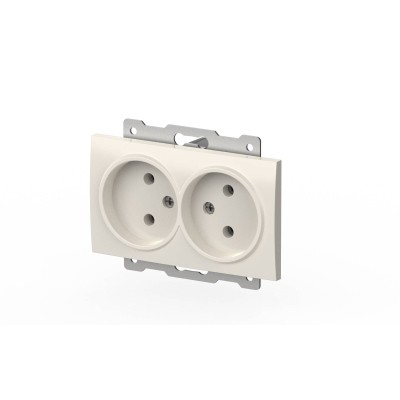 Розетка двухместная без заземления ELBI Zena Vega 609-010200-908