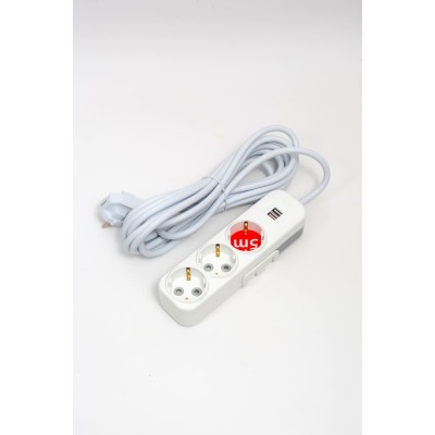 Удлинитель с/з 3вх с защитными шторками ELBI Myra 527-010205-321
