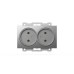 Розетка двухместная без заземления ELBI Zena Vega 609-011000-908