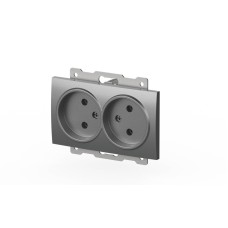 Розетка двухместная без заземления ELBI Zena Vega 609-011000-908