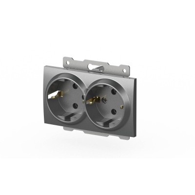Розетка двухместная с заземлением ELBI Zena Vega 609-011000-907