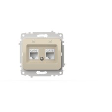 Розетка компьютерная двухместная (Cat 6) ELBI Jazz 607-000300-248