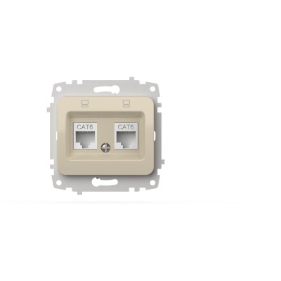 Розетка компьютерная двухместная (Cat 6) ELBI Jazz 607-000300-248