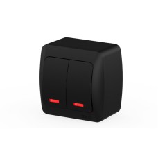 Выключатель двухклавишный с подсветкой ELBI Alsu 504-014800-203