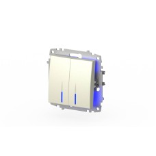 Выключатель двухклавишный с подсветкой ELBI Zena Vega 609-010300-203