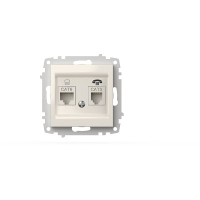 Розетка компьютерная + TF. (Cat 6) ELBI Zena Vega 609-010200-249