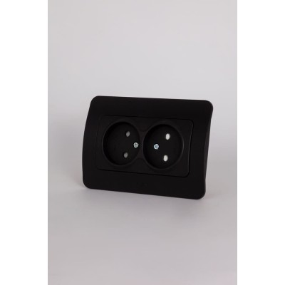 Розетка двухместная с защитными шторками ELBI Jazz 508-014800-918