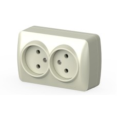 Розетка двухместная без заземления ELBI Alsu 504-010300-908