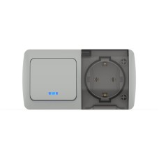 Выключатель с подсветкой + розетка с заземлением ELBI Eva 554-011500-921