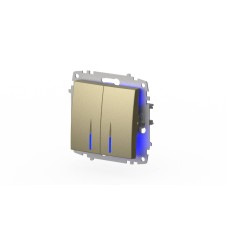 Выключатель двухклавишный с подсветкой ELBI Zena Vega 609-011400-203