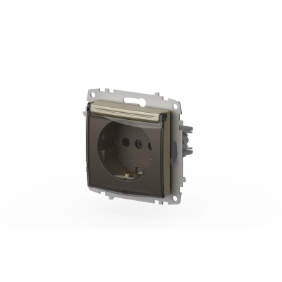 Розетка с крышкой и заземлением ELBI Zena Vega 609-011400-218