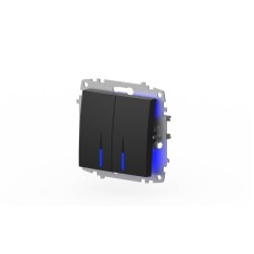 Выключатель двухклавишный с подсветкой ELBI Zena Vega 609-014800-203