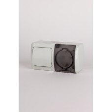 Выключатель + розетка с заземлением ELBI Eva 554-011500-920