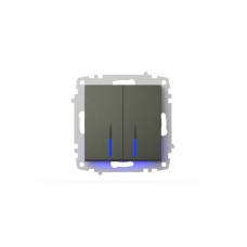 Выключатель двухклавишный с подсветкой ELBI Zena Vega 609-011100-203