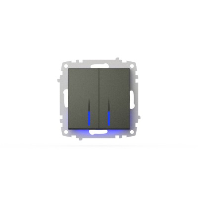 Выключатель двухклавишный с подсветкой ELBI Zena Vega 609-011100-203